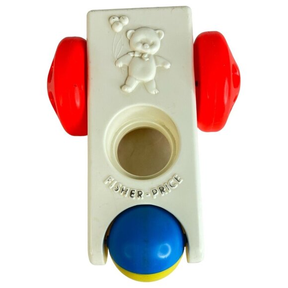 Vintage 1975 Fisher Price Click N Clatter #417 Car & Little Big People Baby Toy - Picture 6 of 11